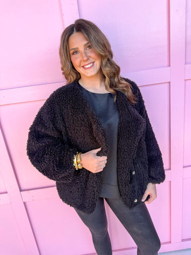 Jincy's Women's Boutique Winter Styles Holiday Black Jacket