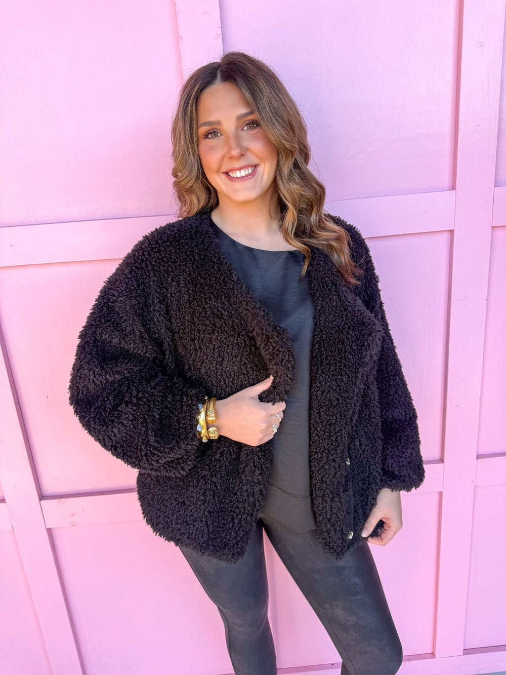 Jincy's Women's Boutique Winter Styles Holiday Black Jacket