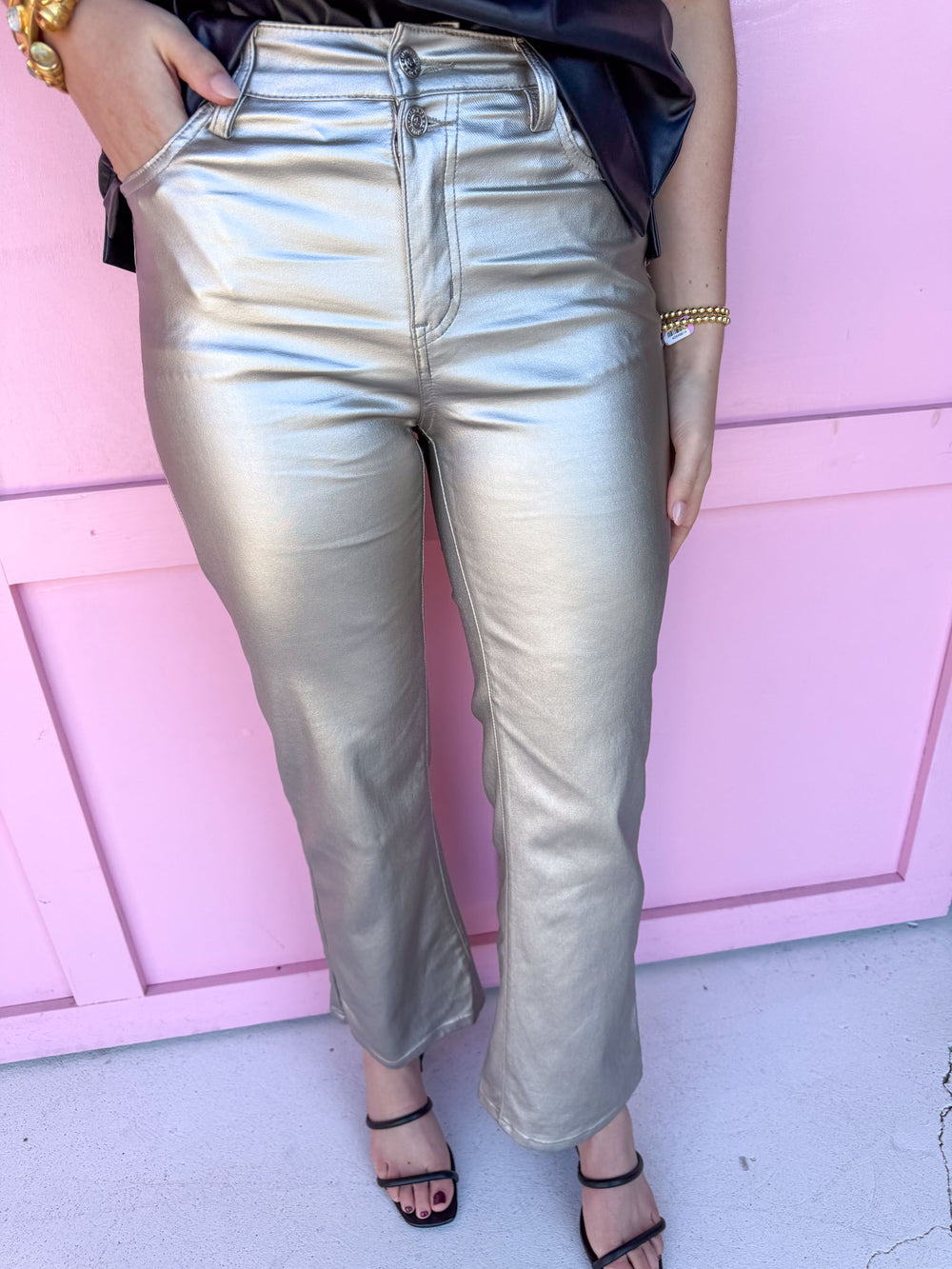 Jincy's Women's Boutique Winter Styles Holiday Silver Pants
