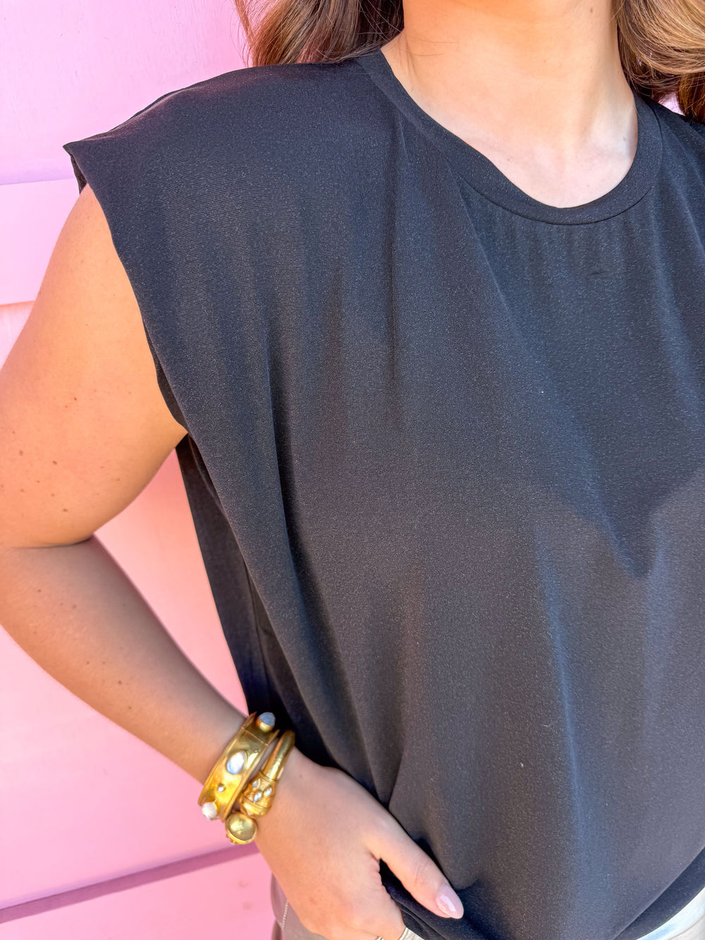 Molly Bracken Lillian Knit Tee black plus size womens boutique jincy's