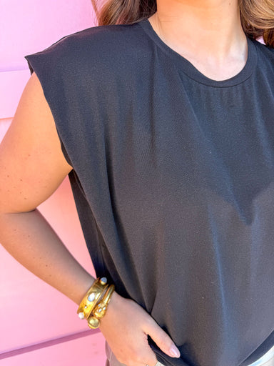 Molly Bracken Lillian Knit Tee black plus size womens boutique jincy's