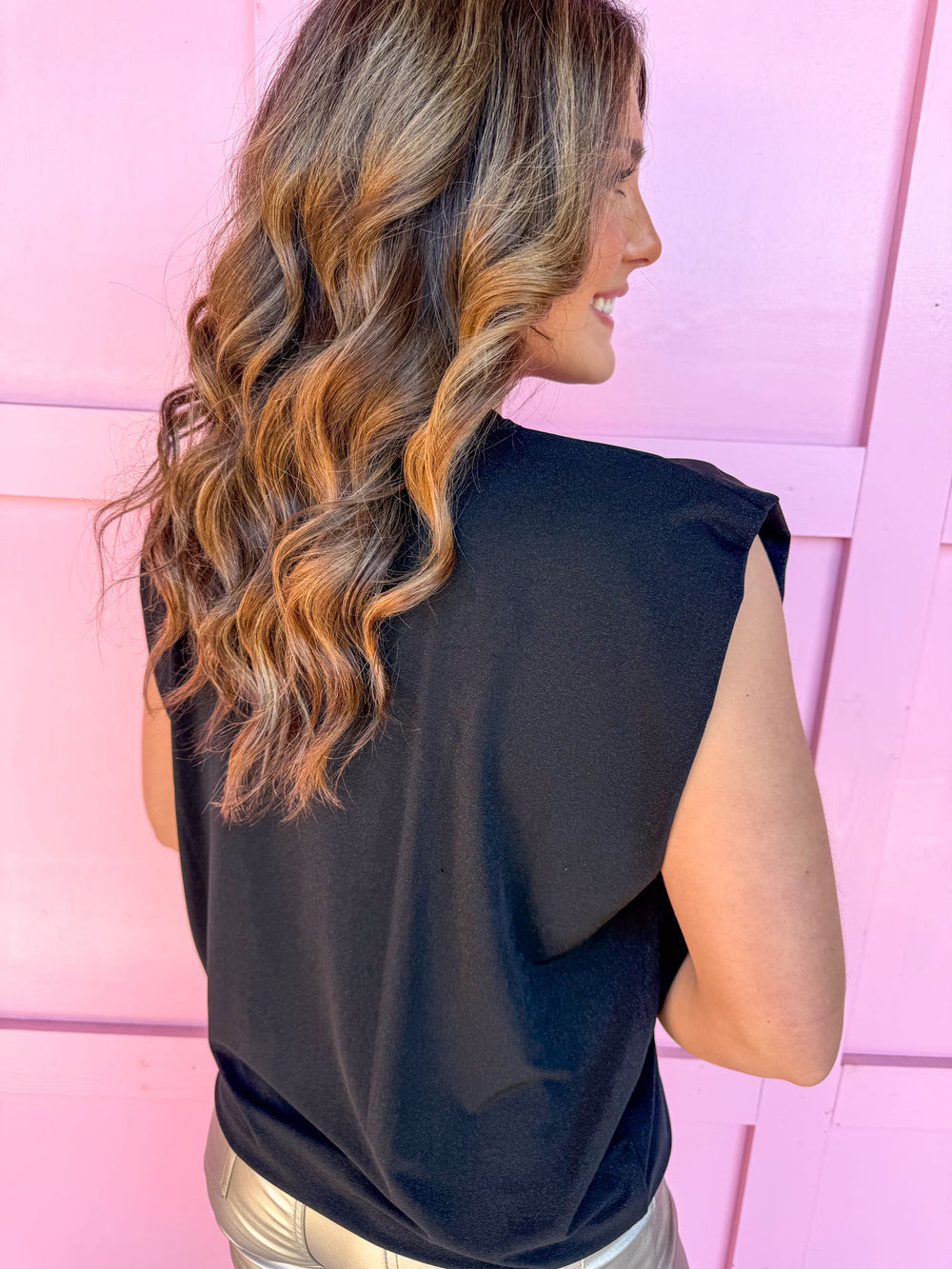 Molly Bracken Lillian Knit Tee black plus size womens boutique jincy's