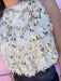 Crew Neckline Feather Like Embellishments Gold Sequins womens holiday parties boutique jincy's