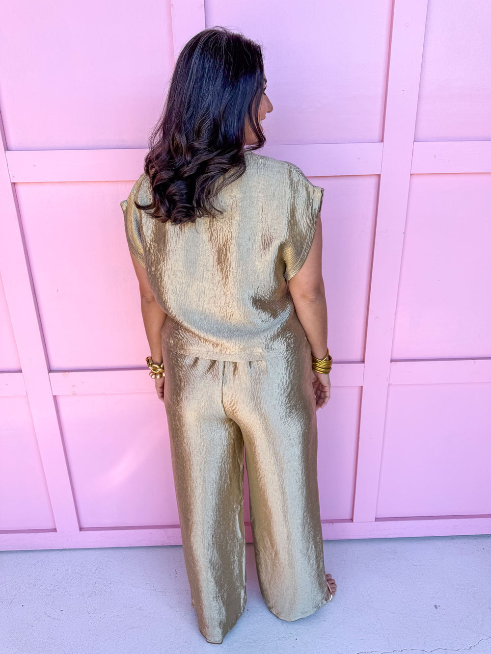 Jincy's Women's Boutique Winter Styles Holiday Gold Metallic Set