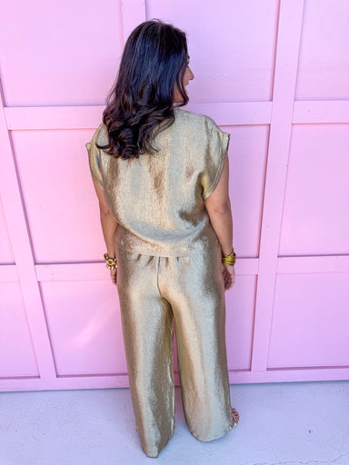 Jincy's Women's Boutique Winter Styles Holiday Gold Metallic Set