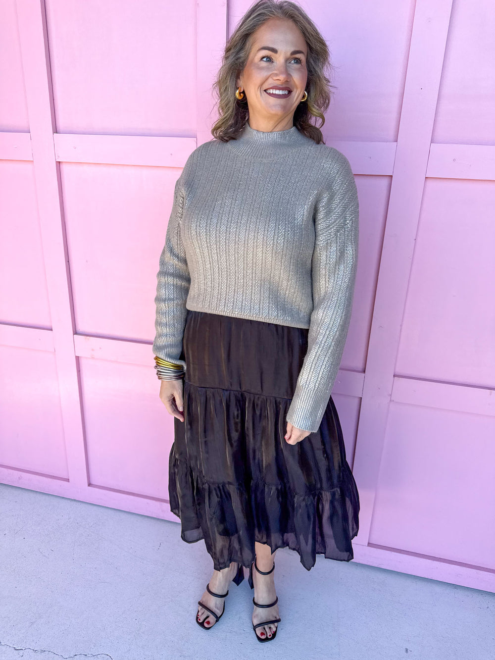 Jincy's Women's Boutique Winter Styles Holiday Black Tiered Skirt