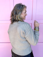 Jincy's Women's Boutique Winter Styles Plus Size Holiday Silver Sweater