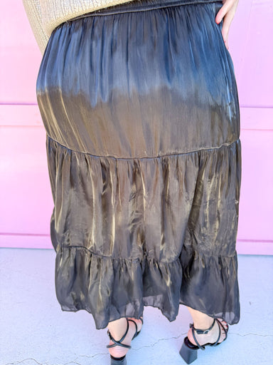 Jincy's Women's Boutique Winter Styles Holiday Black Tiered Skirt