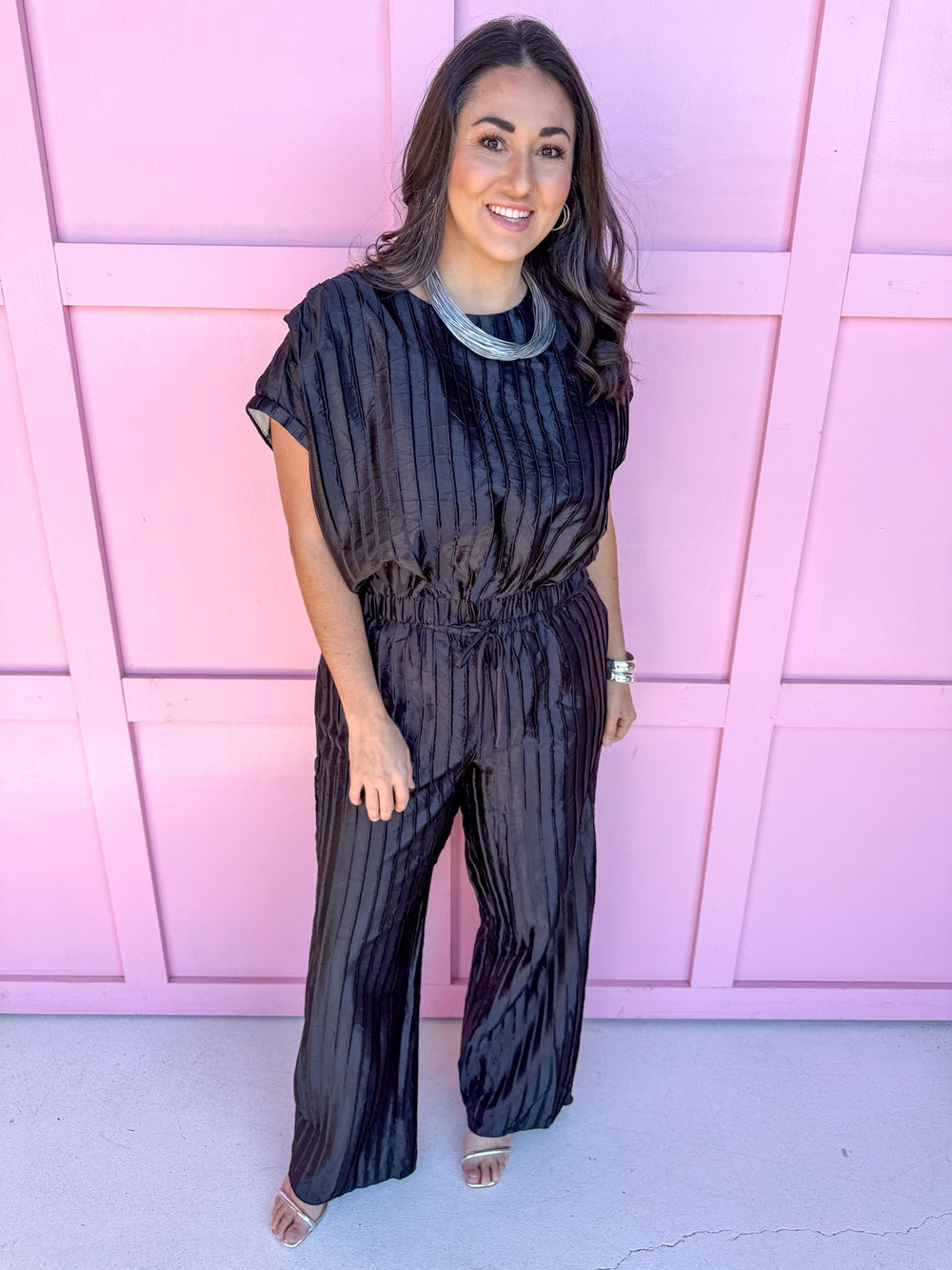 Glamour & Shine Set black dressy party attire top & bottom womens boutique jincy's 