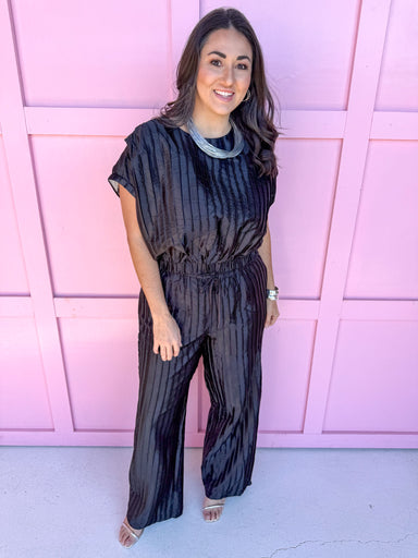 Glamour & Shine Set black dressy party attire top & bottom womens boutique jincy's 