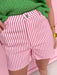 womens boutique pink white stripe button pockets shorts jincy's 