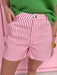 womens boutique pink white stripe button pockets shorts jincy's 