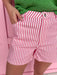 womens boutique pink white stripe button pockets shorts jincy's 