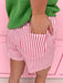 womens boutique pink white stripe button pockets shorts jincy's 