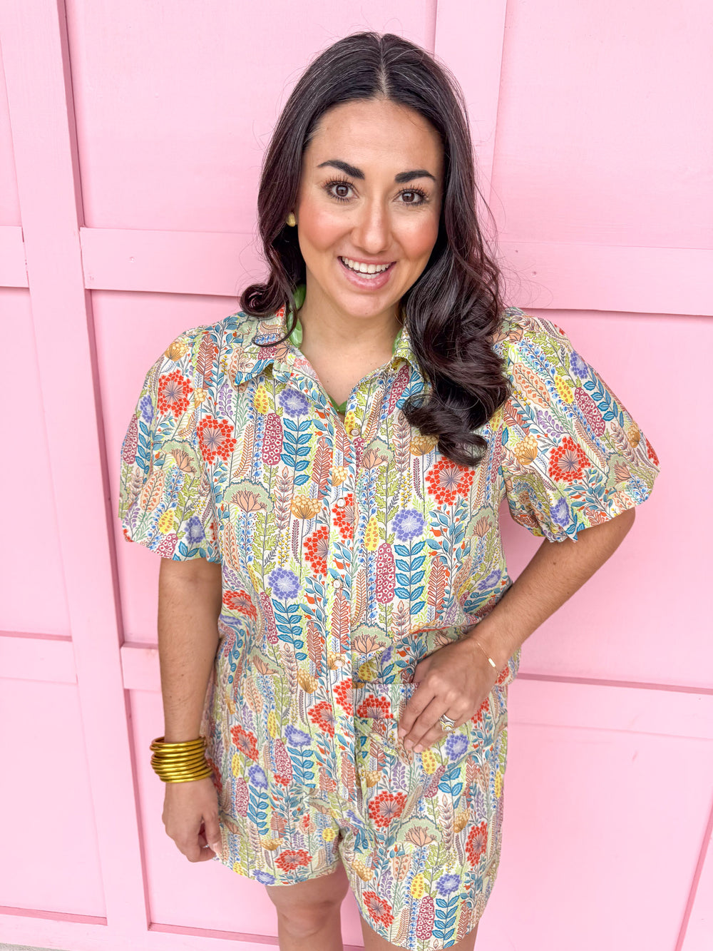 Jincy's Women's Boutique Spring Styles Floral Collared Top