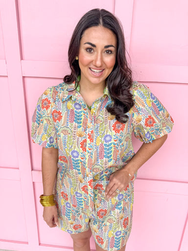 Jincy's Women's Boutique Spring Styles Floral Collared Top