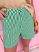 womens boutique green white stripe button pockets shorts jincy's 