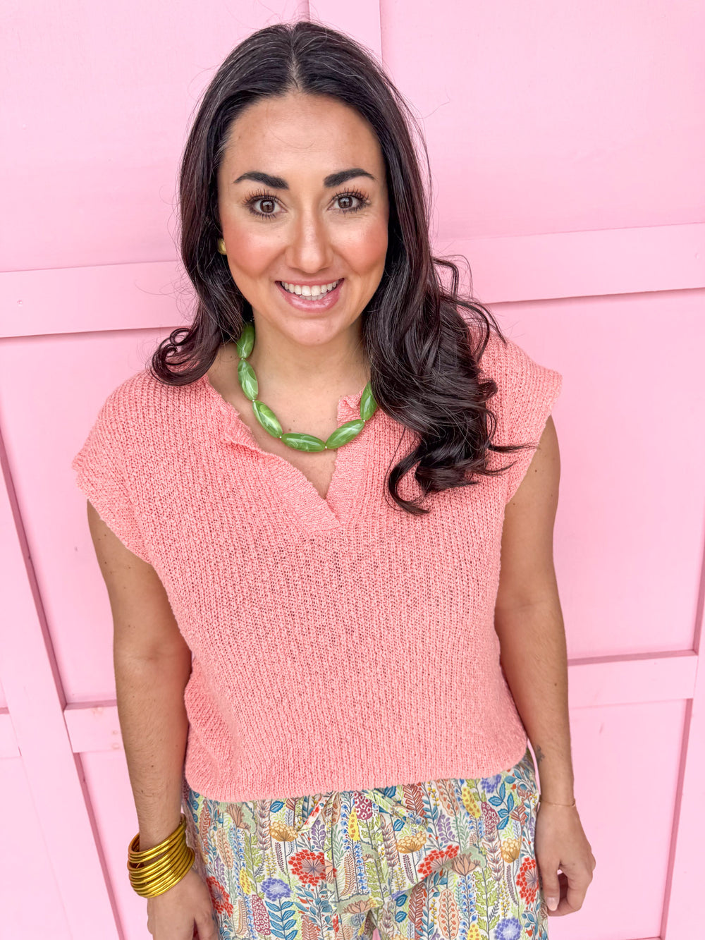 womens boutique vneck drop sleeve lightweight sweater coral jincy's