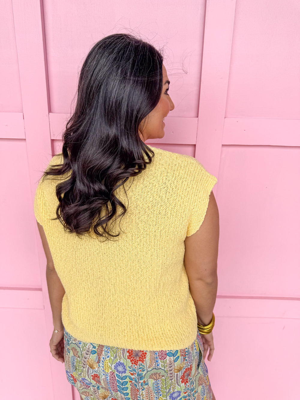 womens boutique vneck drop sleeve lightweight sweater yellow jincy's