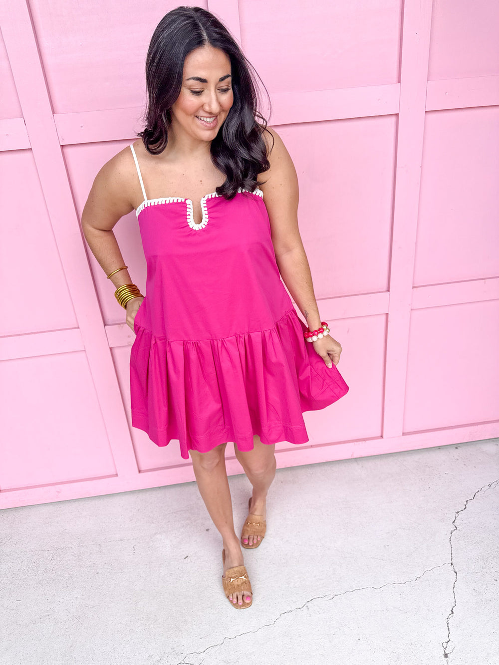 Jincy's Women's Boutique Spring Styles Pink Mini Tiered Dress