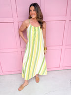 Jincy's Women's Boutique Spring Styles Lime & Yellow Aztec Print Midi Maxi Dress