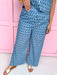 womens boutique set blues button top pants pockets sleeveless pants jincy's 