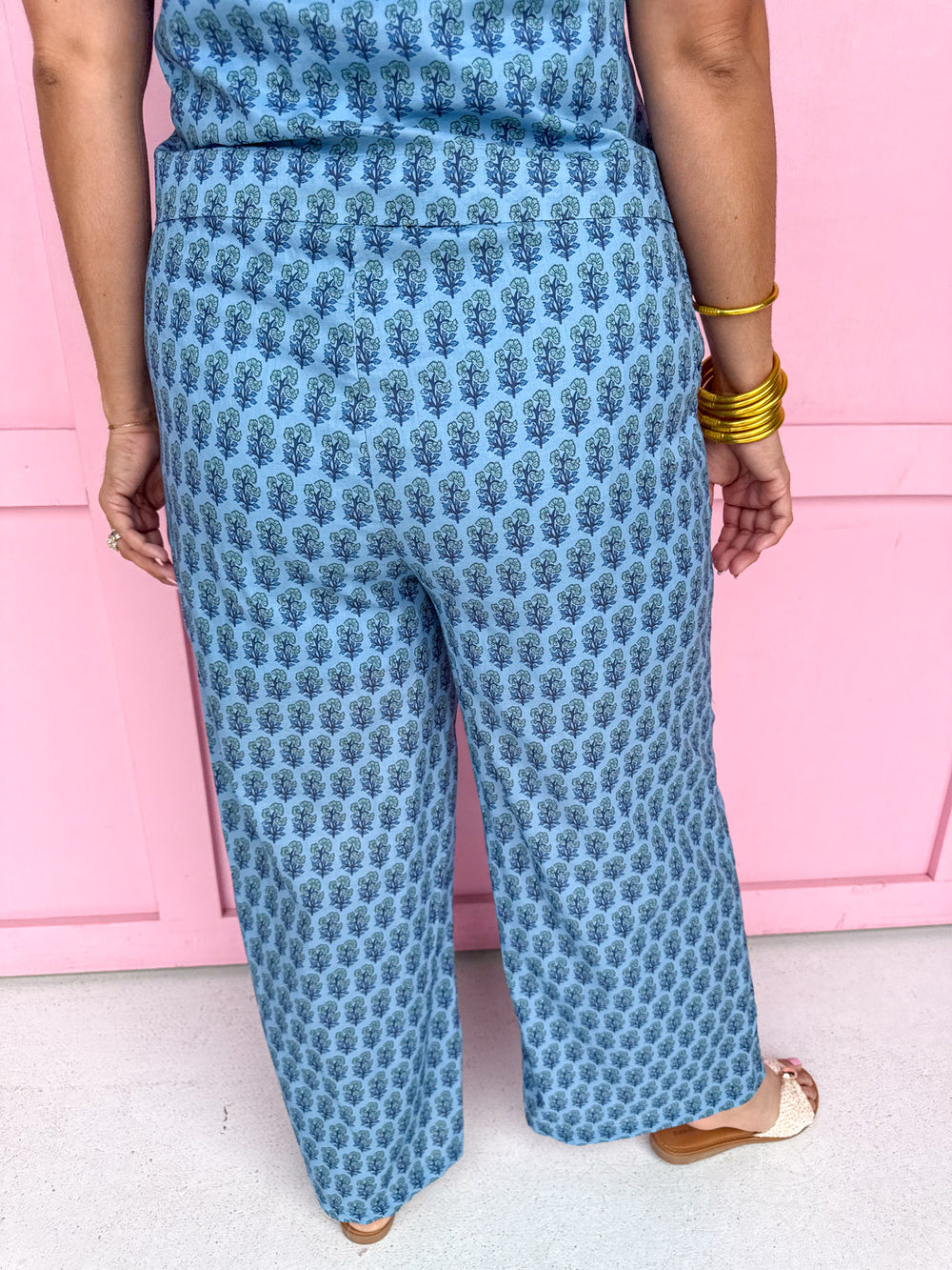 womens boutique set blues button top pants pockets sleeveless pants jincy's 
