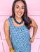 womens boutique set blues button top pants pockets sleeveless pants jincy's 