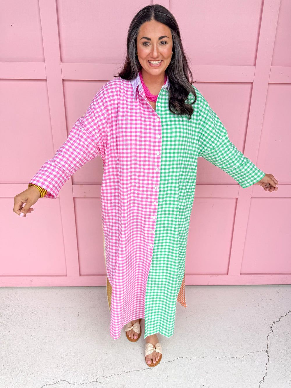 ADRIENNE x Jincy’s | Regan Dress - Multi Seer Gingham