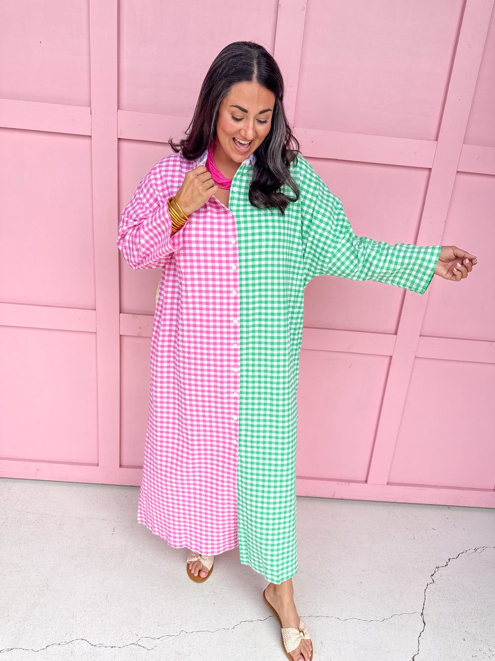 ADRIENNE x Jincy’s | Regan Dress - Multi Seer Gingham