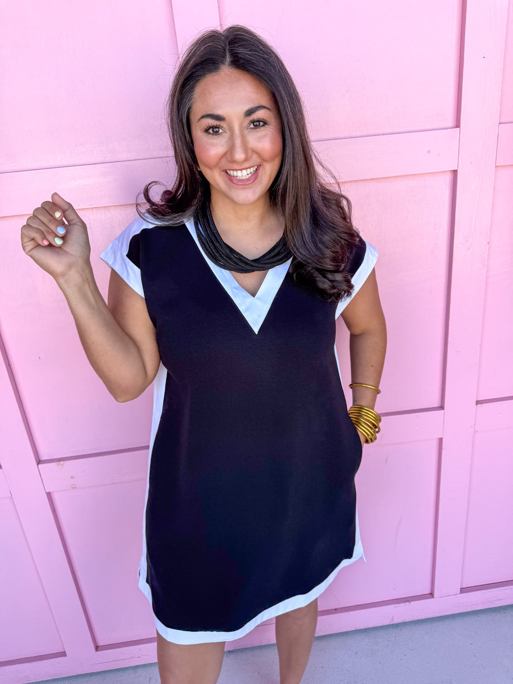 Gentle Moments Dress - Black/White