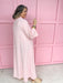 Simply Striped Dress Pink button front midi length has pockets plus size womens boutique jincy's