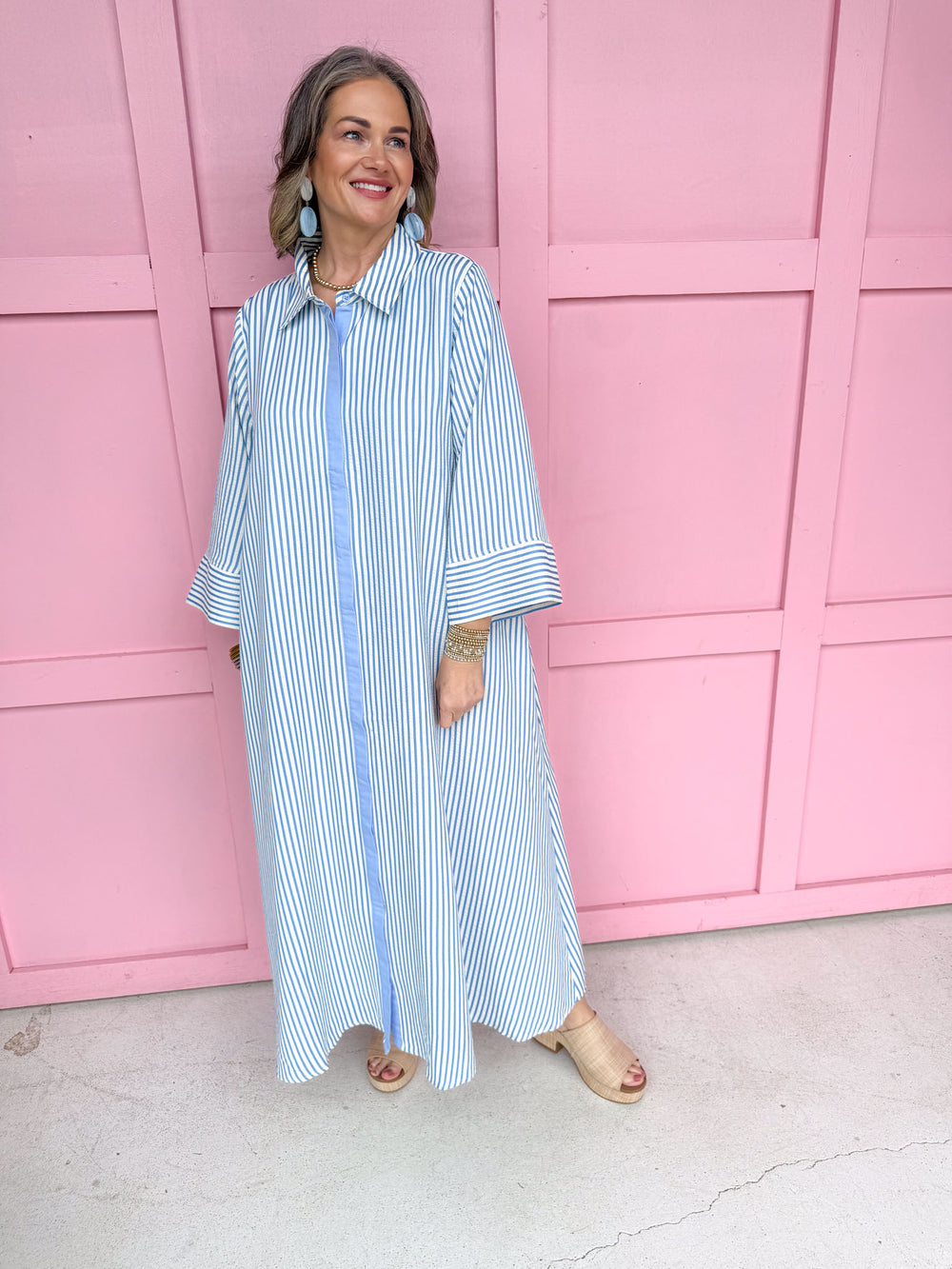 Simply Striped Dress - Blue