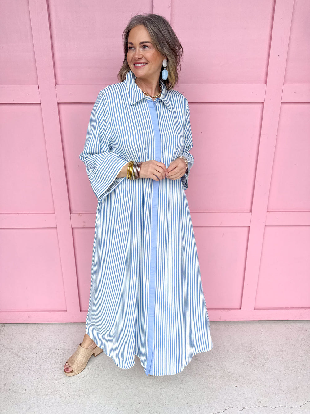 Simply Striped Dress - Blue