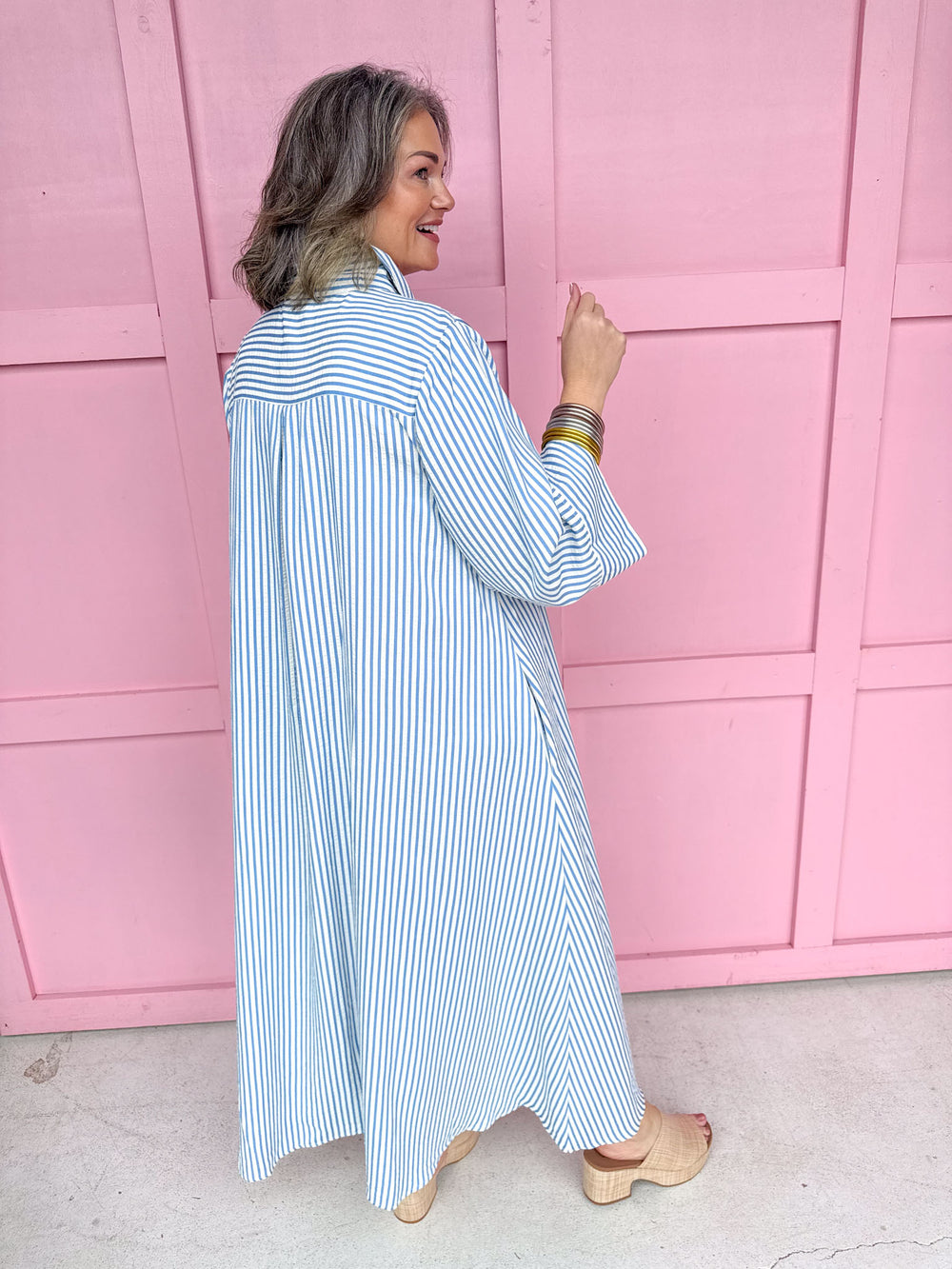 Simply Striped Dress - Blue