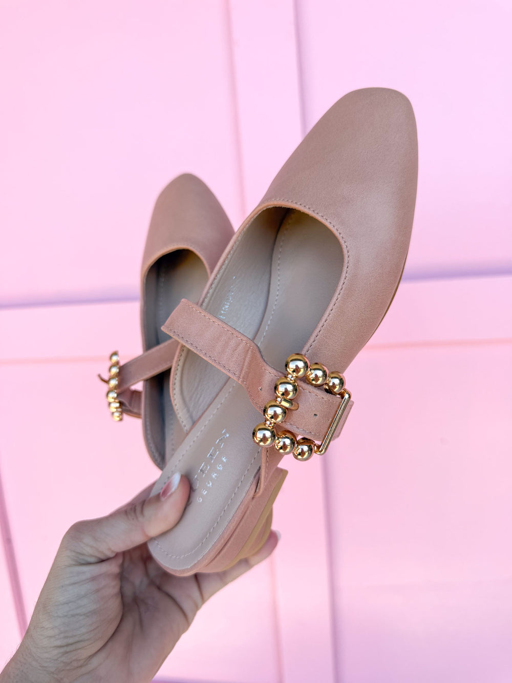Harper Mary Jane Mules - Blush