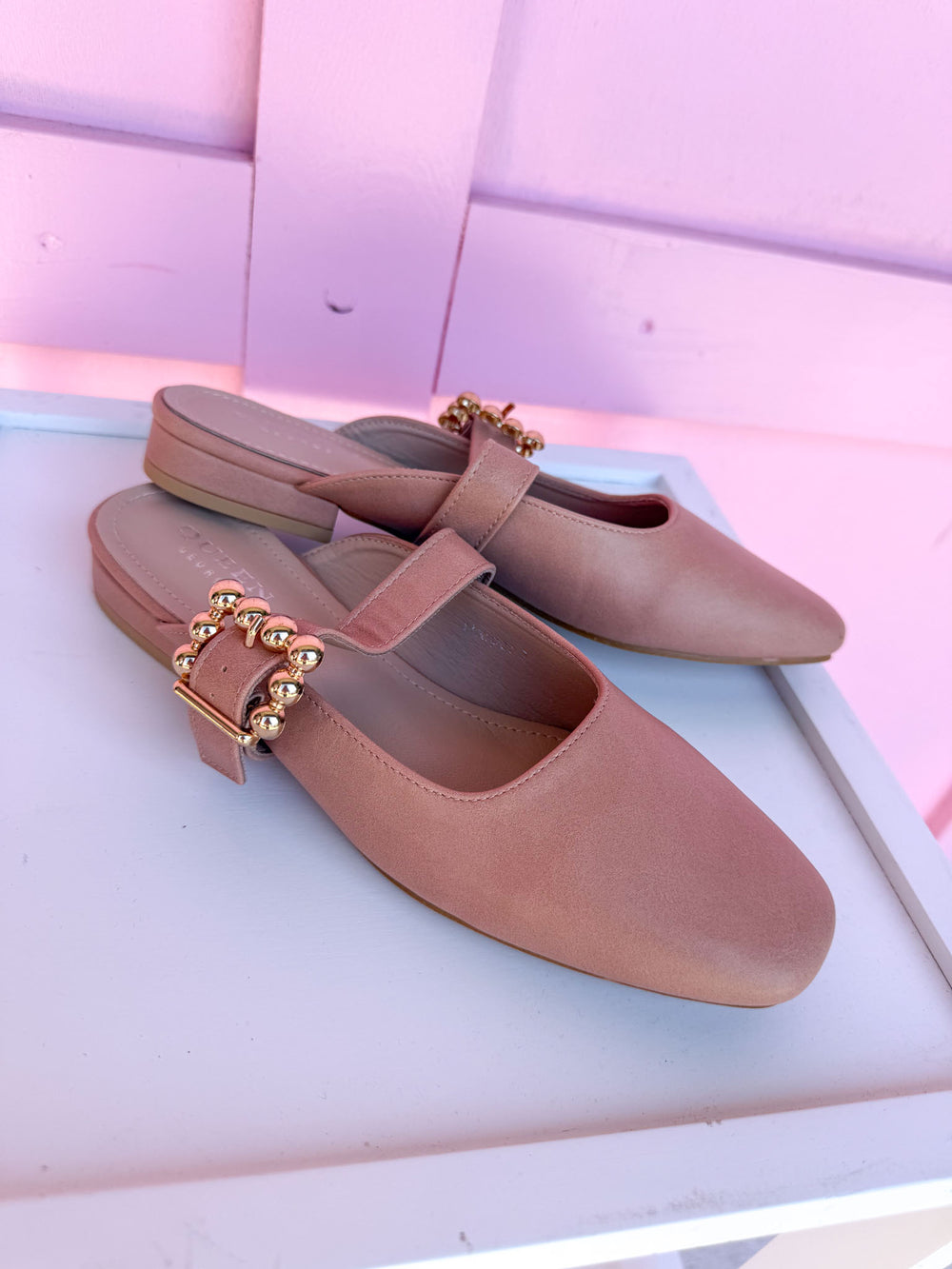 Harper Mary Jane Mules - Blush