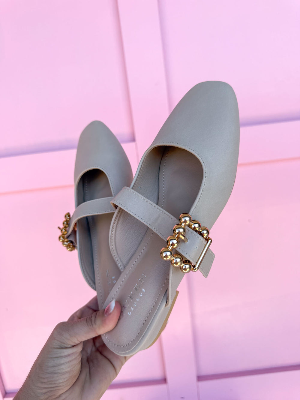 Harper Mary Jane Mules - Stone