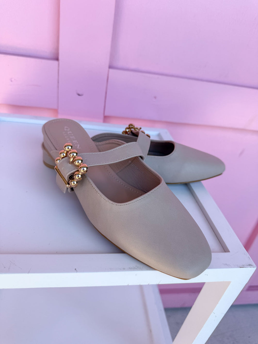 Harper Mary Jane Mules - Stone