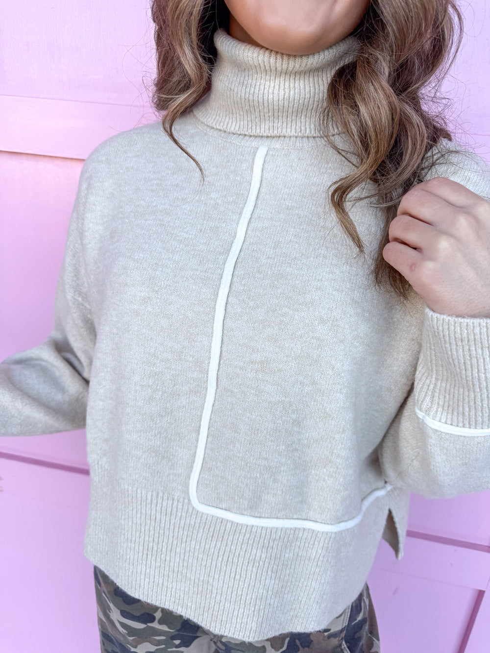 Jincy's Women's Boutique Duck & Camo Oatmeal Turtleneck 