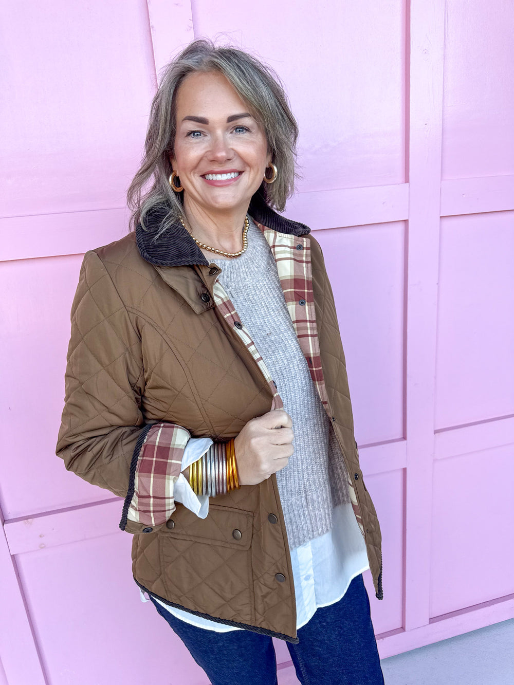 Jincy's Women's Boutique Duck & Camo Plus Size Decoy Quilted Jacket Brown