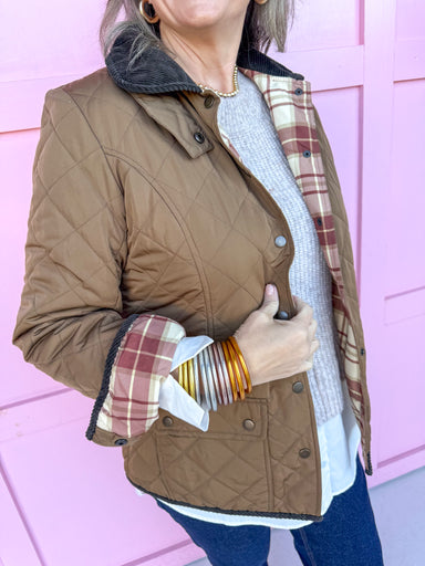 Jincy's Women's Boutique Duck & Camo Plus Size Decoy Quilted Jacket Brown