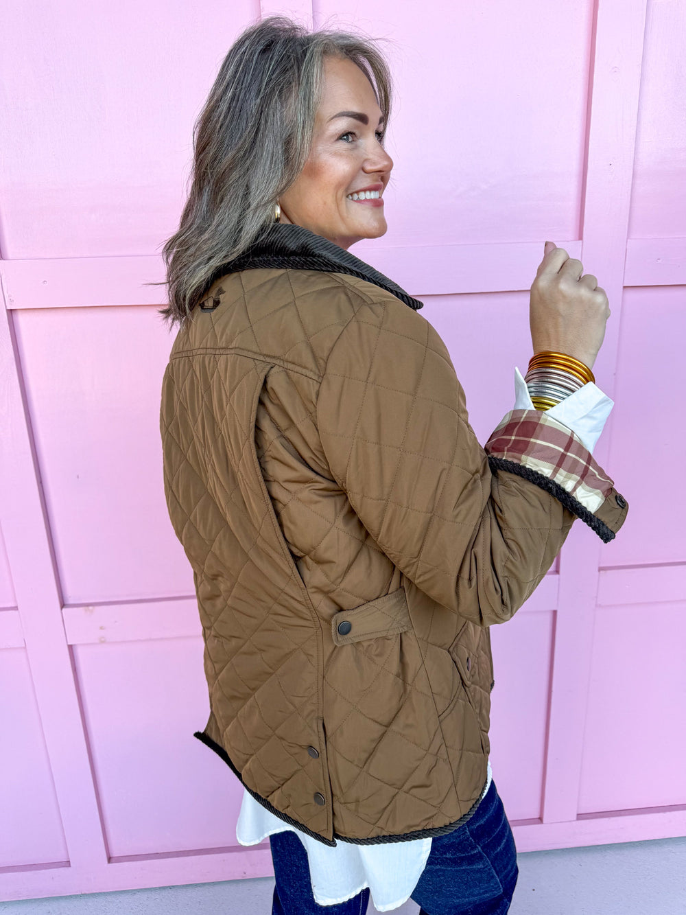 Jincy's Women's Boutique Duck & Camo Plus Size Decoy Quilted Jacket Brown