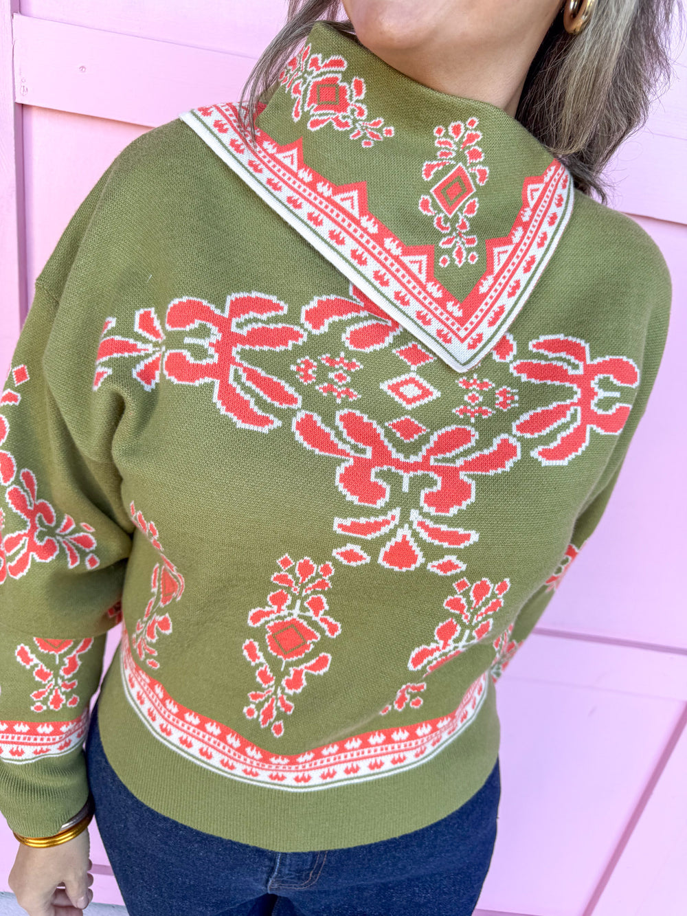 Jincy's Women's Boutique Duck & Camo Plus Size olive coral white cowlneck