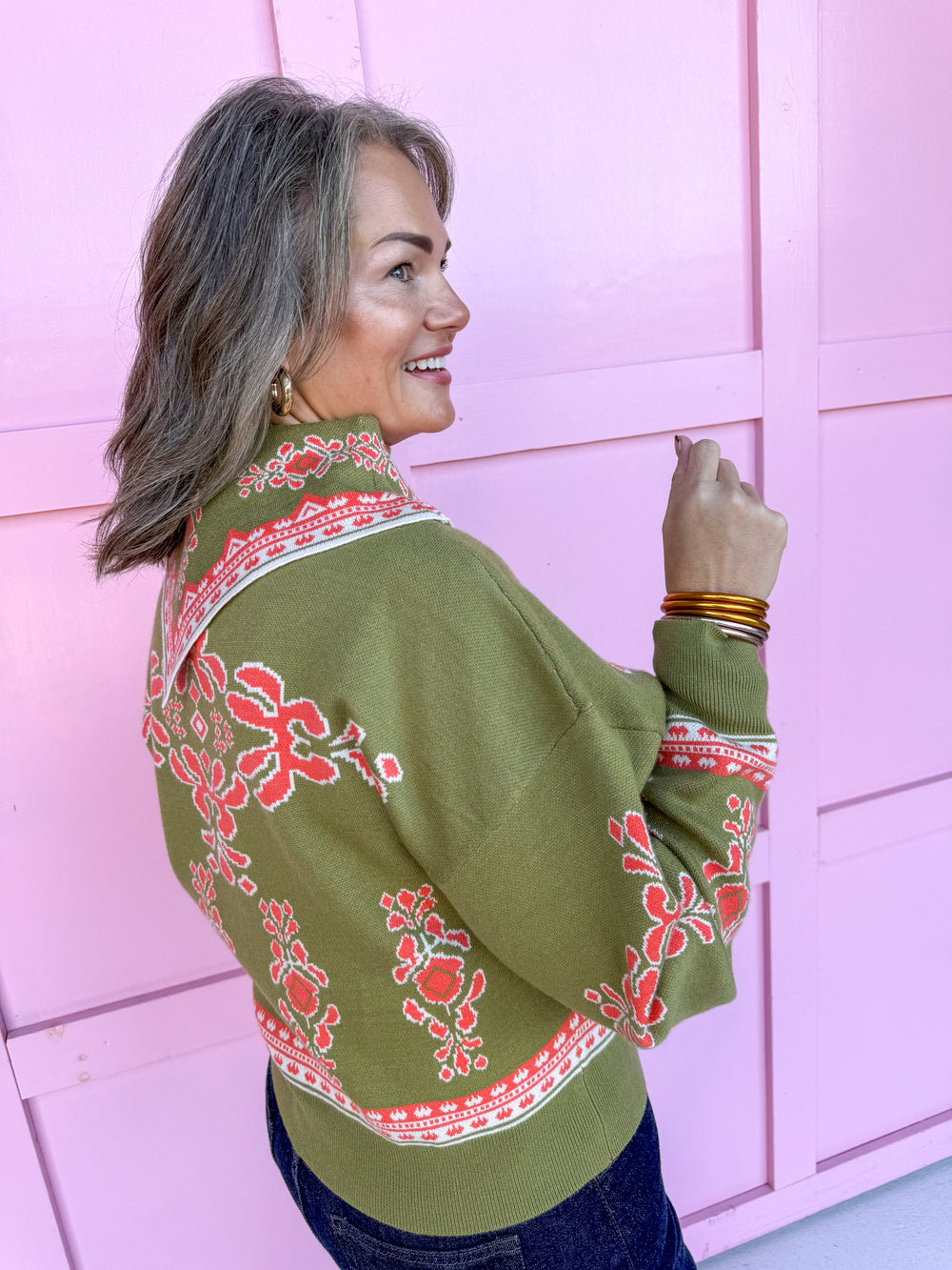 Jincy's Women's Boutique Duck & Camo Plus Size olive orange white cowlneck