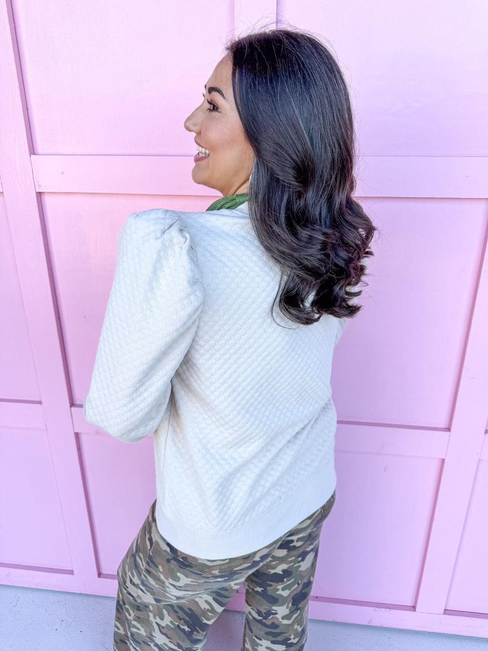 Jincy's Women's Boutique Duck & Camo Plus Size puff sleeve quilted pattern 