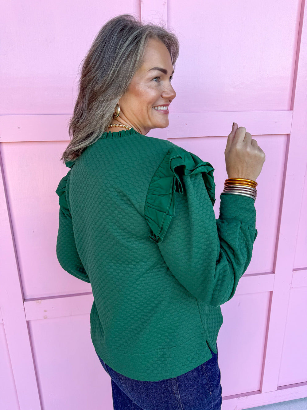 Cozy Accord Top - Hunter Green