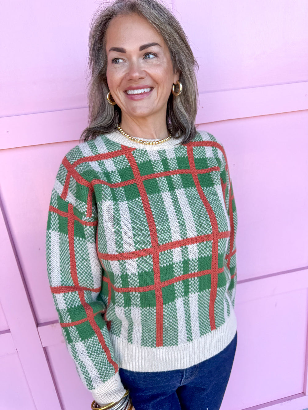 Jincy's Women's Boutique Duck & Camo Plus Size plaid green cream orange 