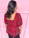 Jincy's Women's Boutique Isabel Top in Red Plaid Plus Size