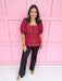 Jincy's Women's Boutique Isabel Top in Red Plaid Plus Size